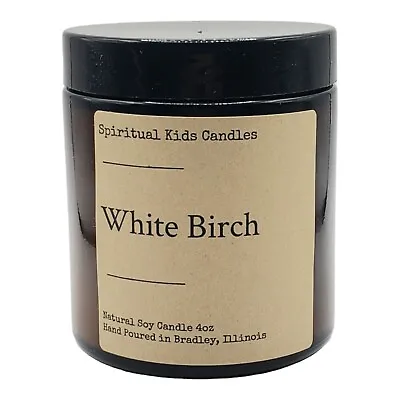 $7 • Buy White Birch Soy Candle 4oz 20-25 Hours Handmade Poured With All Natural Soy Wax
