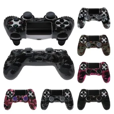 $6.59 • Buy Camo Silicone Wrap Cover Case With Joystick Caps For Playstation PS4 Controller