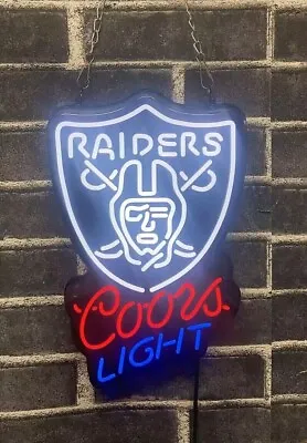 10  Vivid LED Las Vegas Raiders Lager Beer Neon Sign Light Lamp Bar Wall Decor • $84.99