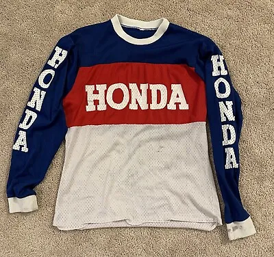 Vintage Honda Jersey SMALL 70s 80s Dirt Bike Motocross Motorcycle Racing Tee • $45