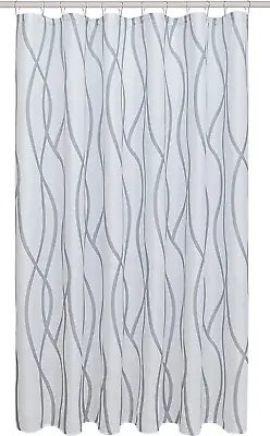 Biscaynebay Extra Long Textured Fabric Shower Curtain 72 72X84  Silver Grey  • $17.08