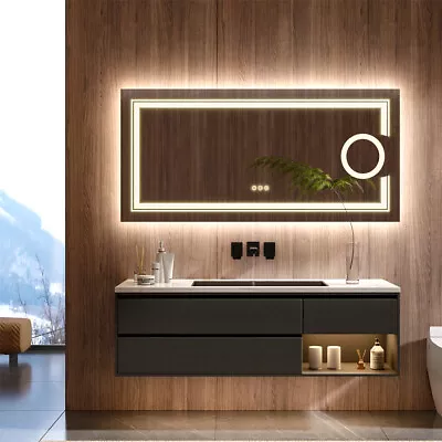 Untra Slim Illuminated LED Bathroom Mirror 3X Magnifier 1200x600*800mm 700*900mm • £109.99