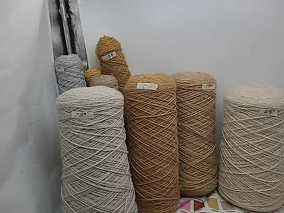 9 Lbs 2.3 Oz 3/2 Wool Yarn Weaving Knitting Art Craft Lot 800 Ypp   • $60