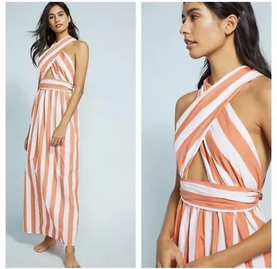 Mara Hoffman Swim Orange Striped Rosario Dress X Small XS • $69.99