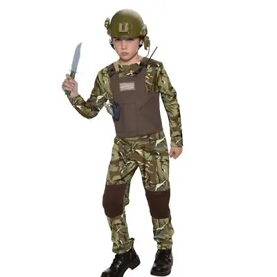 Boys DELTA FORCE Solider Army Special Forces Camo Costume Size Sm 4/6 M 8/10 NWT • $19.99