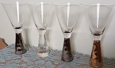Artland Prescott X 4 Hand Blown Martini Glass Set Silver Honeycomb  • £18