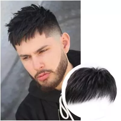Breathable Thick Human Hair Toupee Natural Men Wig Piecees Men's Wig Patch • $10.80