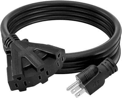 16/3 Outdoor/Indoor Extension Cord Heavy Duty 3-Outlet SJTW ETL Listed Black • $12.99