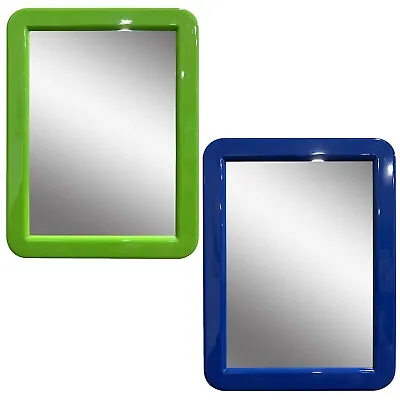 Magnetic Locker Mirror For School-Gym-Office Real Glass 5 X7  Blue/Green 2-Pack • $14.95