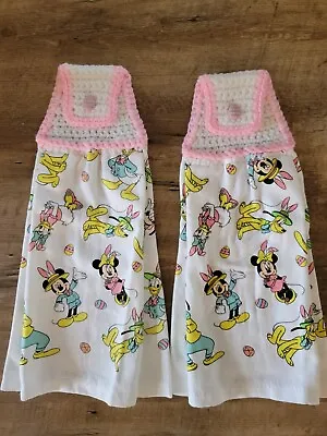 Disney Easter Mickey Mouse Crochet Hanging Kitchen Towels • $20