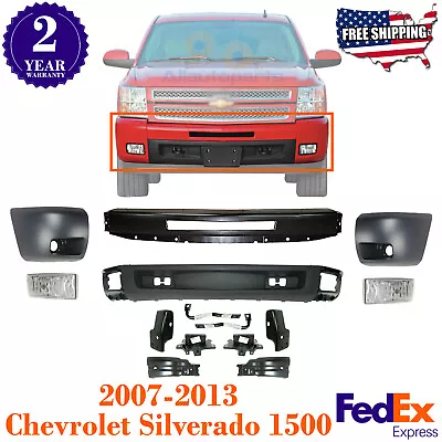 $493.87 • Buy Complete Front Bumper Primed Kit For 2007-2013 Chevrolet Silverado 1500 14Pcs