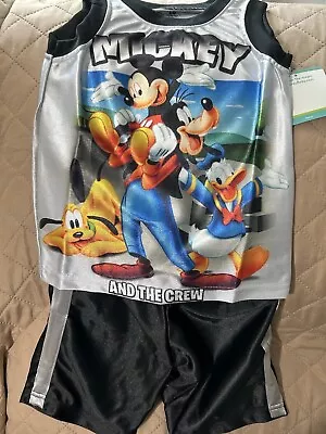Disney Mickey Mouse Toddler Boys Tank Top 2pc Short Set Shirt Size 24 Month • $9.99