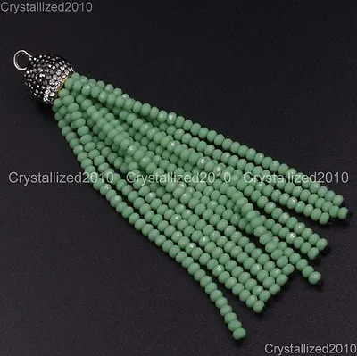 Czech Crystal Rhinestones Tassel Trim Applique Jewelry Making Pendant Necklaces • £7.10