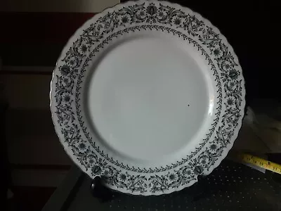 Vintage Bone China Plate Made In China Silver Rim Swirled 26 Cm • £6