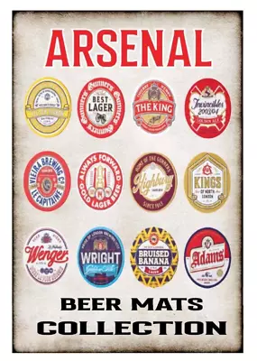 Metal Signs Arsenal Beer Mats Collection Mancave Bar Pub Garden Vintage Retro • £5.60