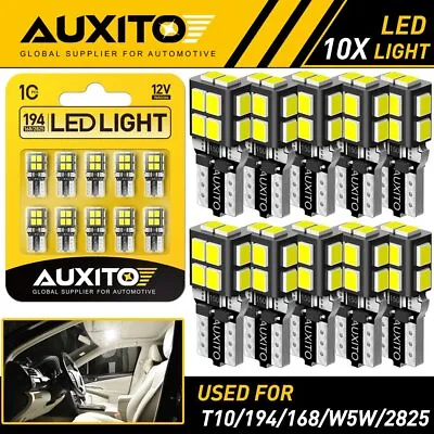 AUXITO T10 LED License Plate Light Bulbs Super Bright White 168 2825 194 14E EOA • $13.29