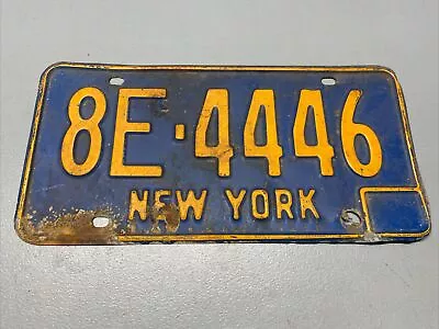 Vintage 1960’s - 70’s New York License Plate Blue Orange 8E-4446 • $4.99