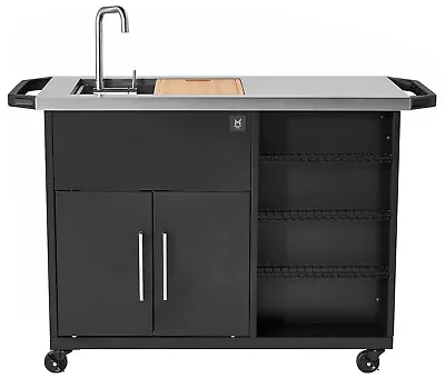 Grill Prep Cart Table With Garden Hose Connect Faucet Bar Sink Cabinet Storage • $388.89