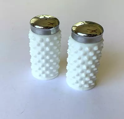 Vintage Hobnail White Milk Glass 3  Salt & Pepper Shakers - Very Good Condition • $2.95