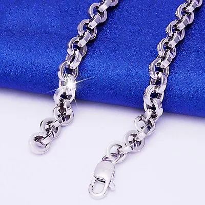 Pure Platinum 950 Chain Men Women 6mm Cable Circle Link Bracelet 15.6g/7.4inch • $1459.82