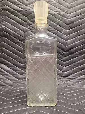 Vintage Schenley Whiskey Brandy Decanter W Plastic Lid/stopper Diamond  Pattern • $3