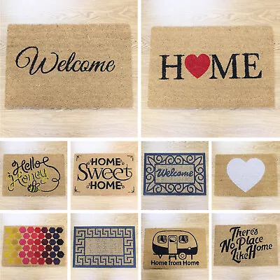 Natural Coir Non Slip Welcome Floor Entrance Door Mat Rug Indoor Outdoor Doormat • £8.69