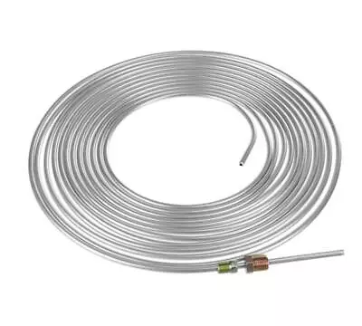 Silver Steel 3/16   OD Brake Line Tubing Kit 25 Ft Coils + 16Pcs Nut Fittings • $32.29