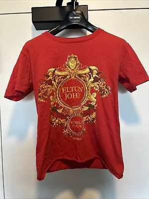 Vintage Elton John World Tour Shirt Styled By Versace 1992-93 Red Small Concert • $19.48