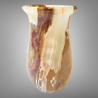 5” Marble Vase From Pakistan Browns Cream • $18