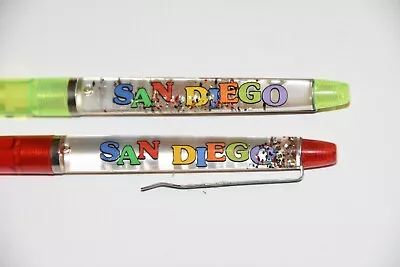 (1) Vintage Glitter Floaty Pen San Diego California Made In Denmark Souvenir • $8.95