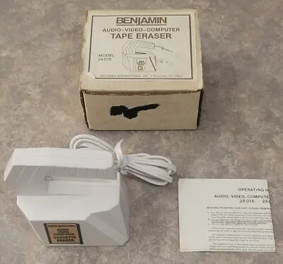 Vintage Benjamin Model 24-016 Audio Video Computer Cassette Tape Eraser W/ Box • $24.99