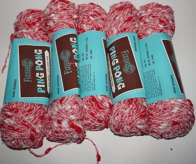 5 Skeins Fleisher  Ping Pong  Boucle 63% Orlon Acrylic/37% Virgin Wool Yarn • $9.50