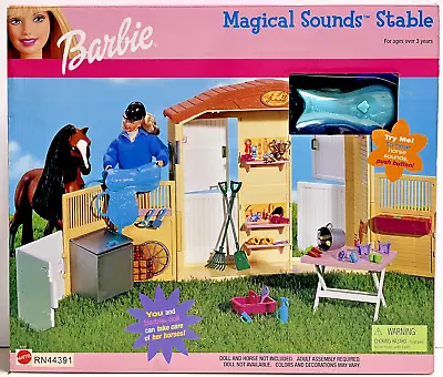 2000 Mattel Barbie Magical Sounds Stable Playset NIB NRFB Sealed & Complete! • $70