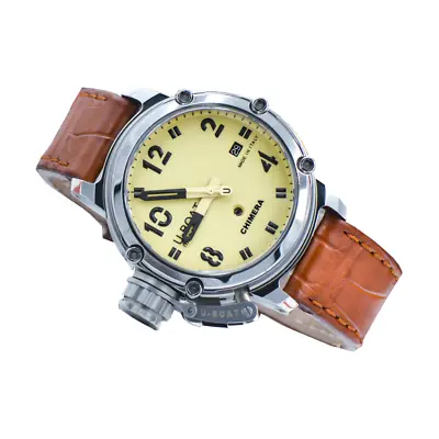 U-BOAT Chimera 7227 Automatic Brown Leather Strap 43mm Case Men's Watch • $2912