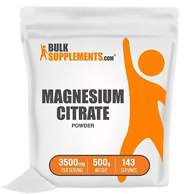 BulkSupplements Magnesium Citrate Powder 500g - 3500mg Per Serving • $20.96