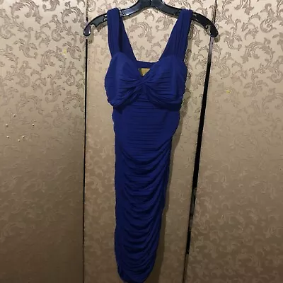 Nicole Miller Collection Blue Ruched Sleeveless Dress Size 0 • $29.99