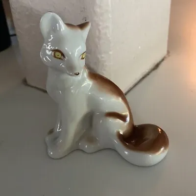 $25 • Buy Vintage Russian Porcelain Figurine Chanterelle Fox Cub Statue Polonsk 4 