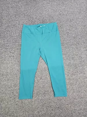 90 Degrees By Reflex Yoga Capri Pants W/ Low Back Pocket Women's 2XL (Teal) • $20