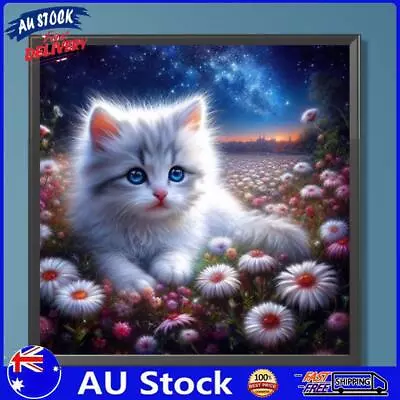 AU 5D DIY Full Round Drill Diamond Painting Cat Home Decoration Art Craft 30x30c • $9.29