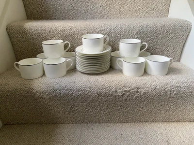 £30 • Buy X12 Soho Platinum Linea Home Coffee Teacups White Minimal Silver