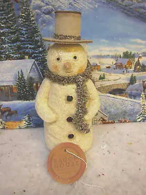 $34.99 • Buy Primitive Snowman Figurine Tinsel Scarf 8  Ragon House New With Tag.  (10)