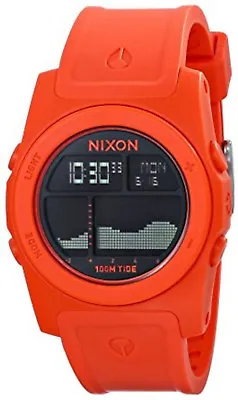 NEW Nixon A3851156 Mens Rhythm Neon Orange Digital Tide Graph Polyurethane Watch • $56.86