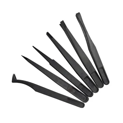£5.29 • Buy 6X Tweezer Anti-static Plastic Tweezers Repair Tools For Sensitive Components CL