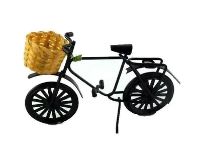 £7.50 • Buy Dolls House Black Bike Bicycle With Shopping Basket Garden Accessory 
