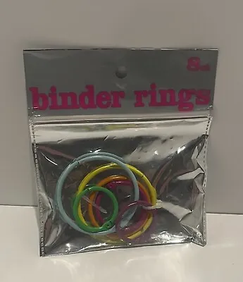 8 Count Loose Leaf Binder Rings Colorful For Index Cards Book Rings • $8