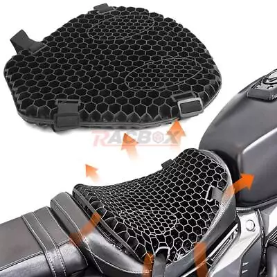 Universal Motorcycle Honeycomb Gel Seat Cushion Cover Pillow Pad Pressure Relief • $35.98