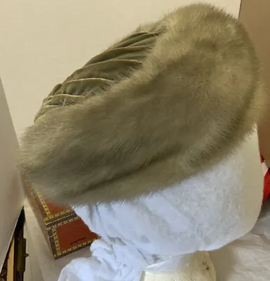 Vintage Fur And Velvet Hat City Of Paris Dry Goods Depart Store San Francisco • $10