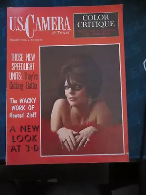 US Camera & Travel Magazine January 1966 Joan Collins Speedlight Units PL 56 • $24.99