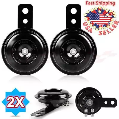 Pair Of 12V Waterproof Loud 115dB Universal Motorcycle Car Bike Snail Horn Black • $8.95