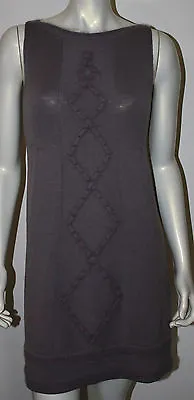 D. EXTERIOR Dress XS Italy Lavender Purple Wool Blend Diamond Knit Pleated Waist • $91.33